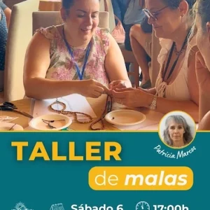 Participantes creando su propio mala en el Taller de Meditación Kadampa Madrid La Sierra